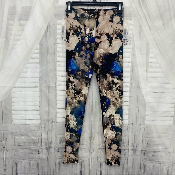 Bryn Walker Size XXS 2XS Blue Black Galaxy Knit Jersey Pull-On Basic Leggings - Picture 1 of 7